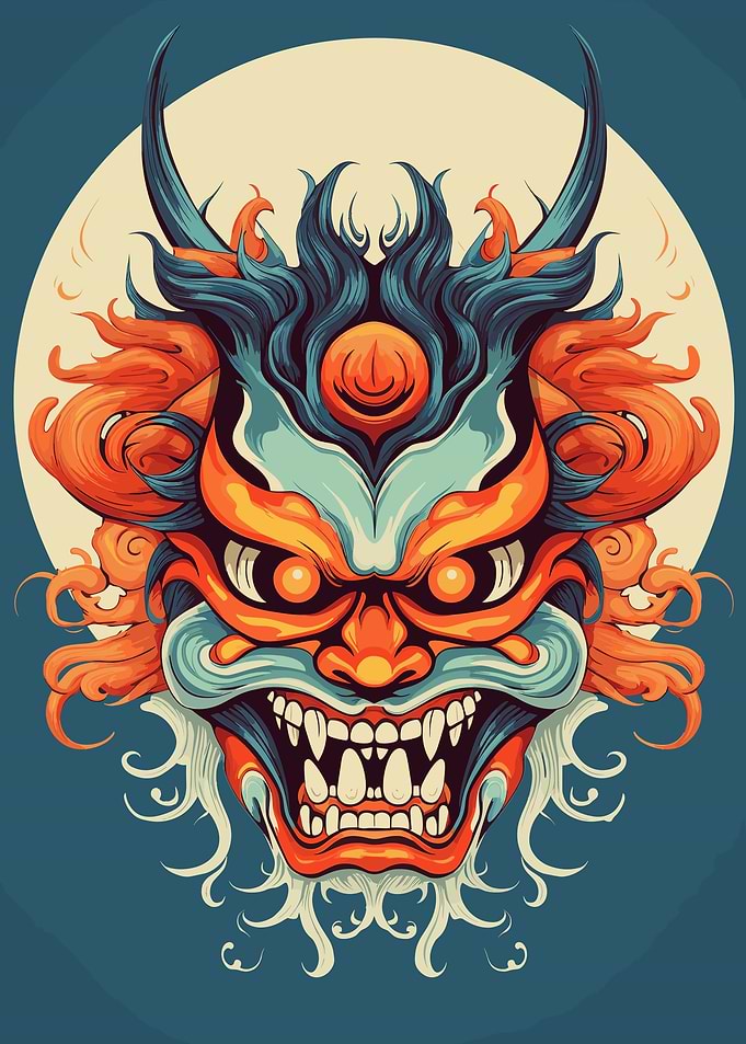 Yokai Oni Japanese Mask
