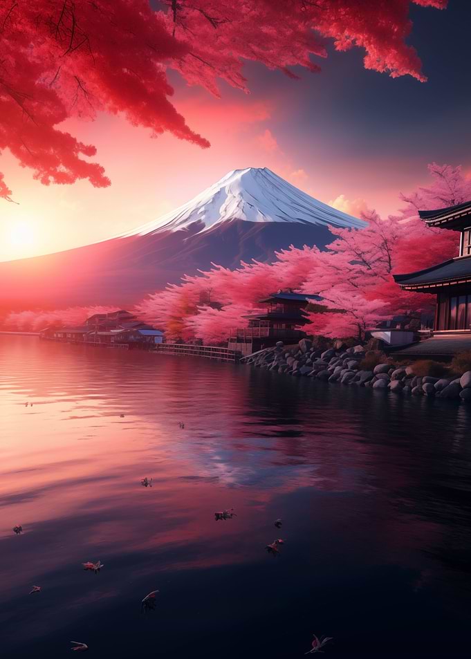 Cherry Blossom Fuji Japan