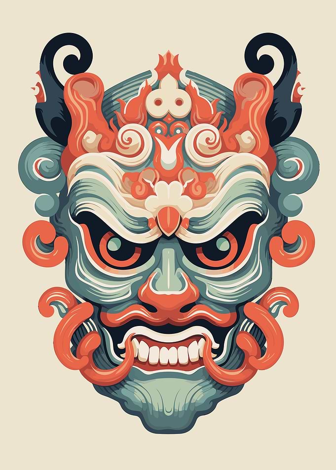 Yokai Oni Japanese Mask