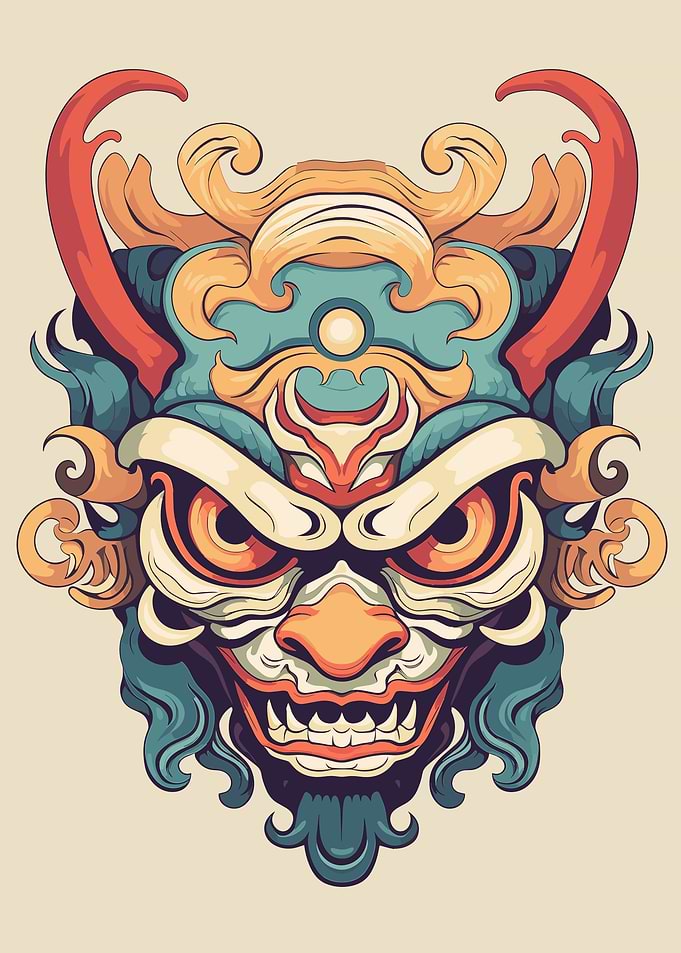 Yokai Oni Japanese Mask