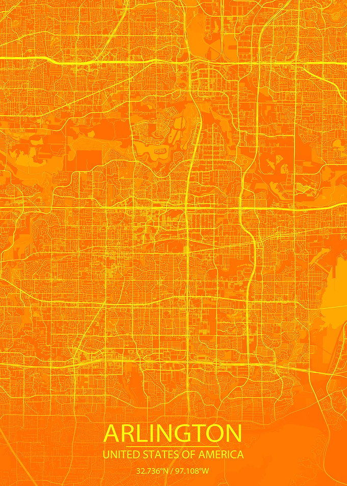 Arlington Texas Orange Map