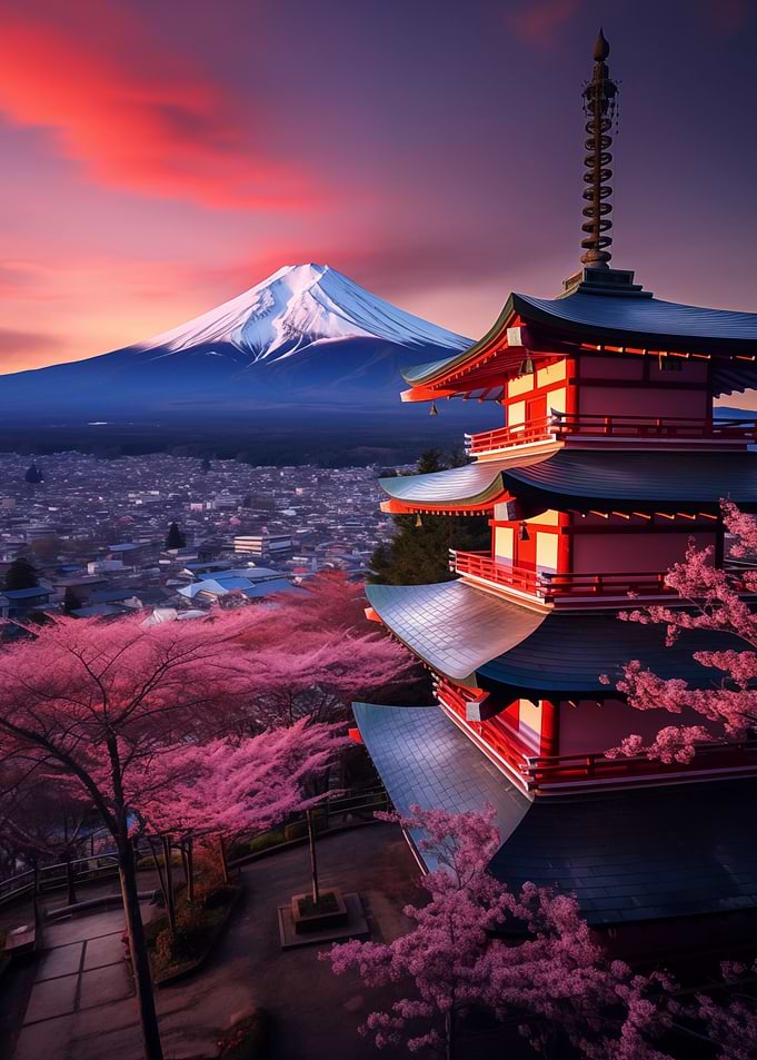 Cherry Blossom Fuji Japan