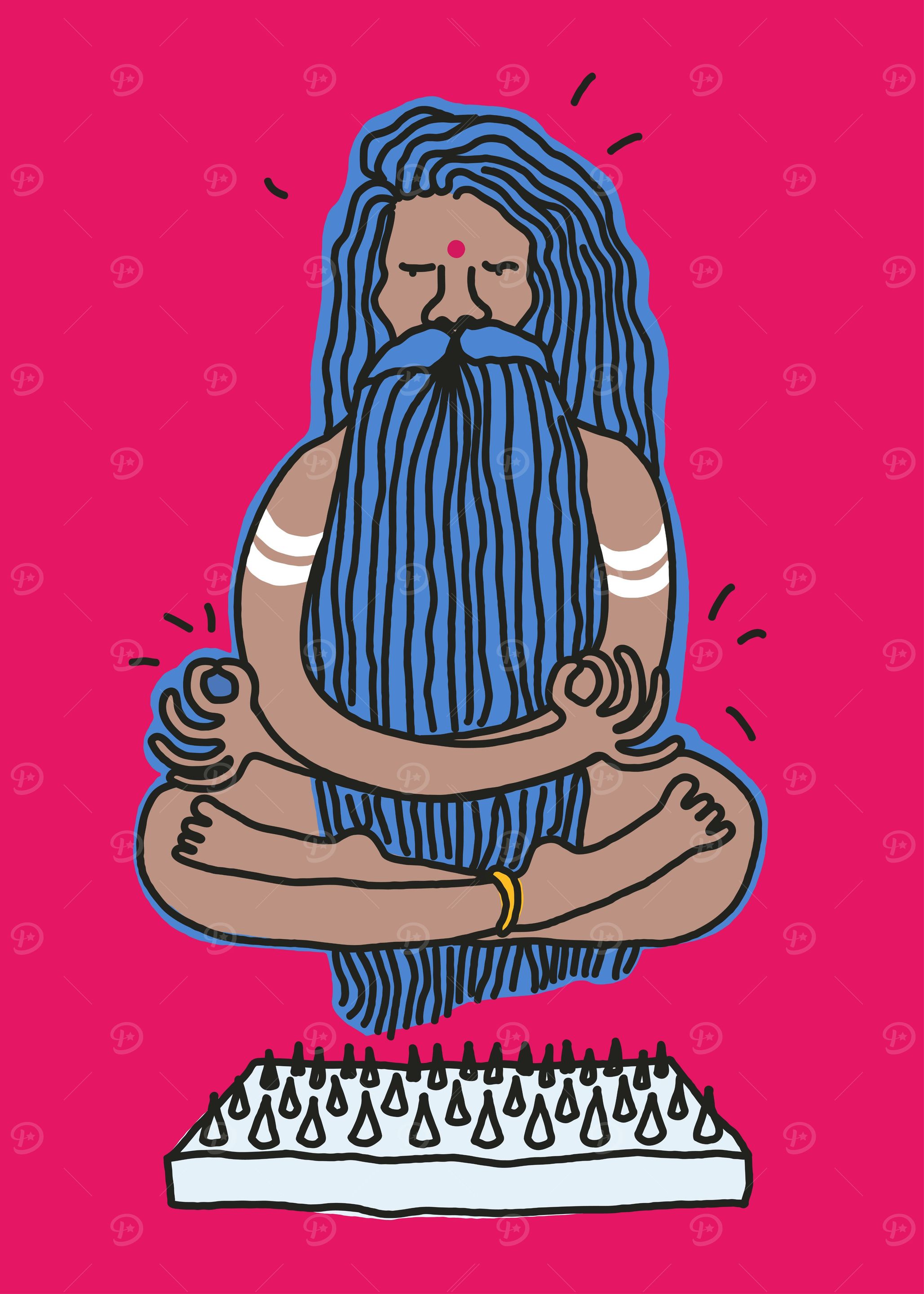 Cartoon Yoga Guru