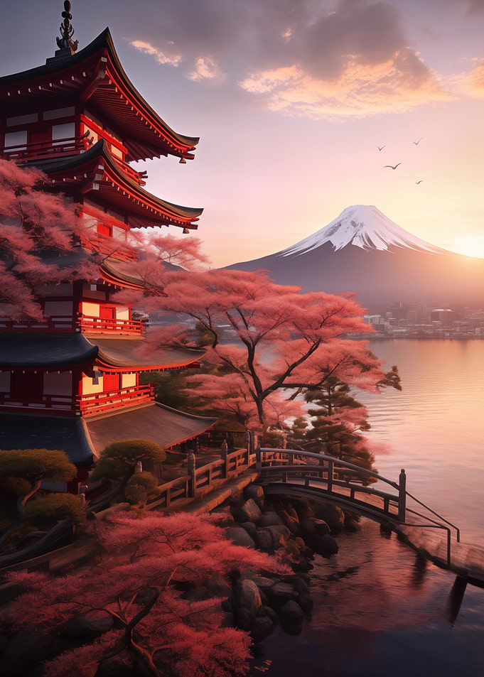 Cherry Blossom Fuji Japan