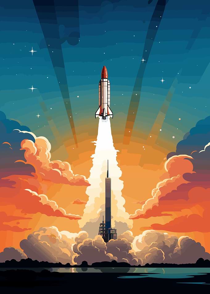 Space Rocket Retro