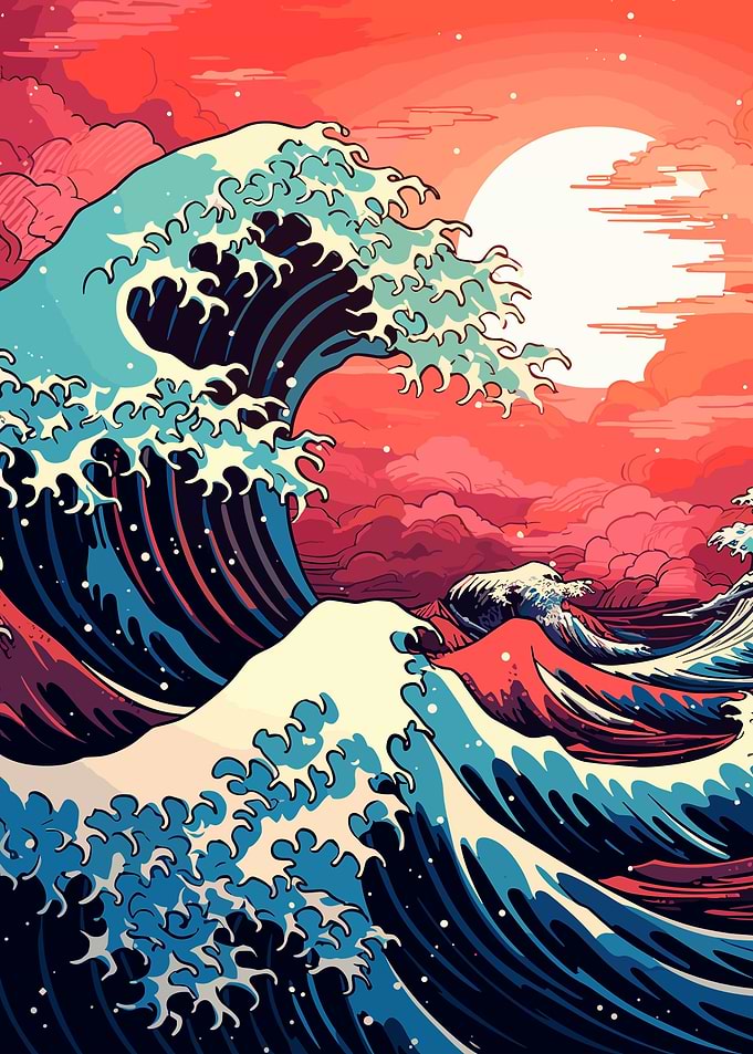 The Great Wave Retro