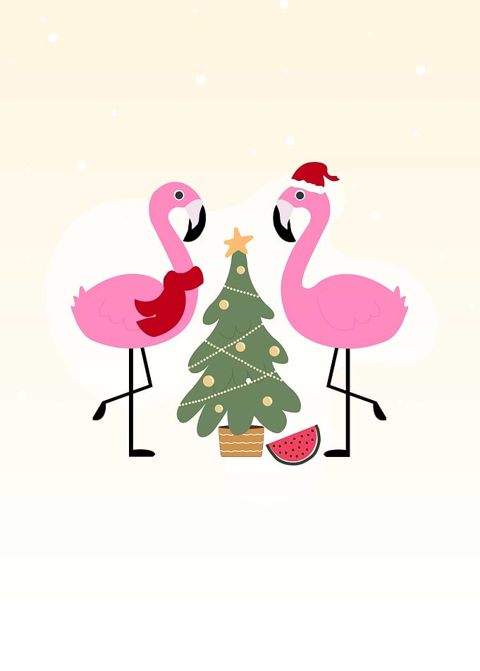 Christmas Flamingos