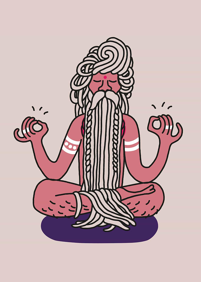 Cartoon Yoga Guru