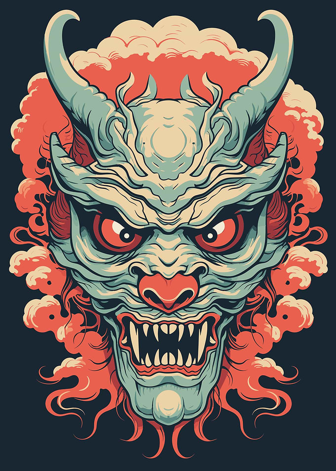 Yokai Oni Japanese Mask