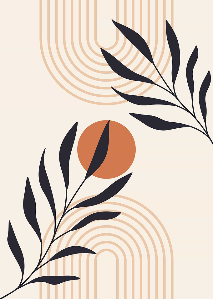Boho Leaves Line Arches