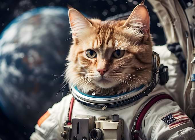 Funny Cat In Space