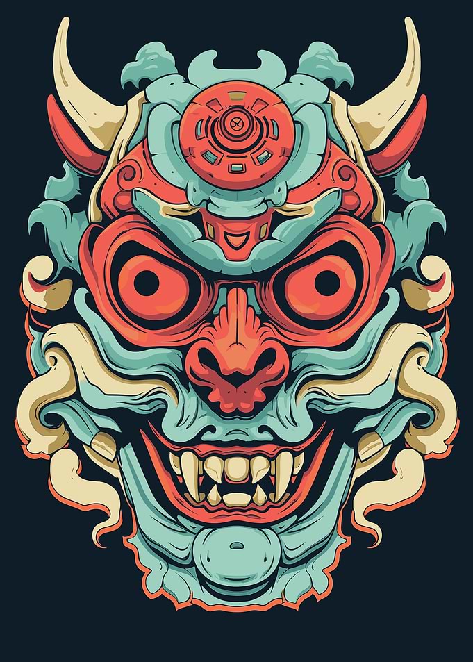 Yokai Oni Japanese Mask