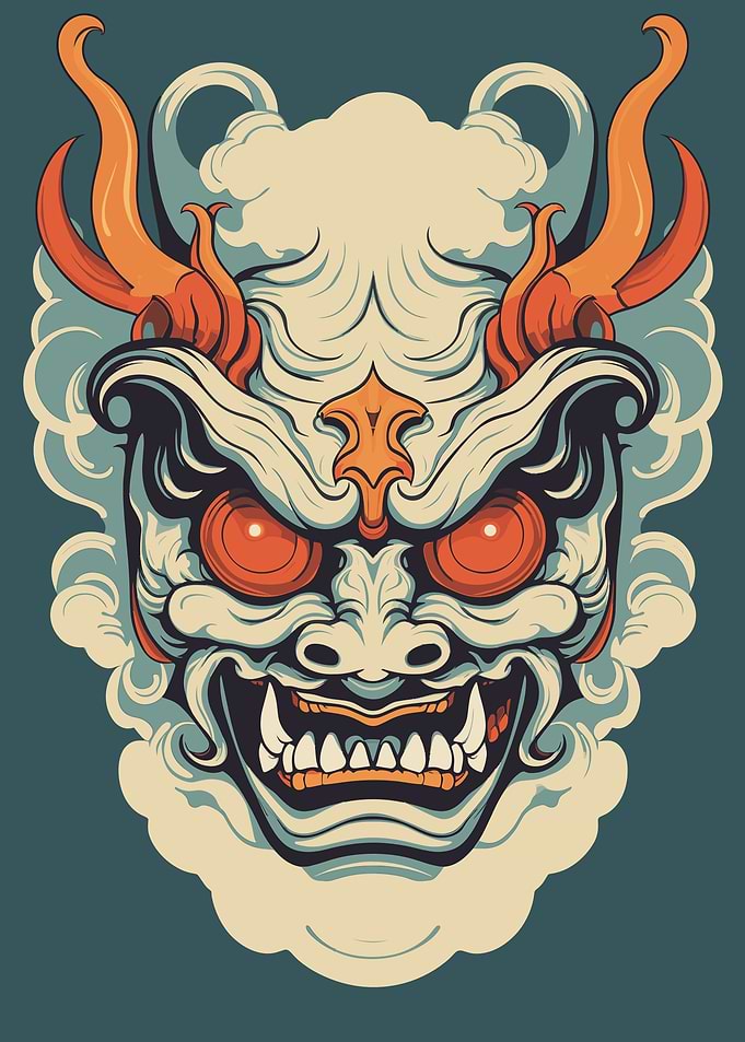 Yokai Oni Japanese Mask