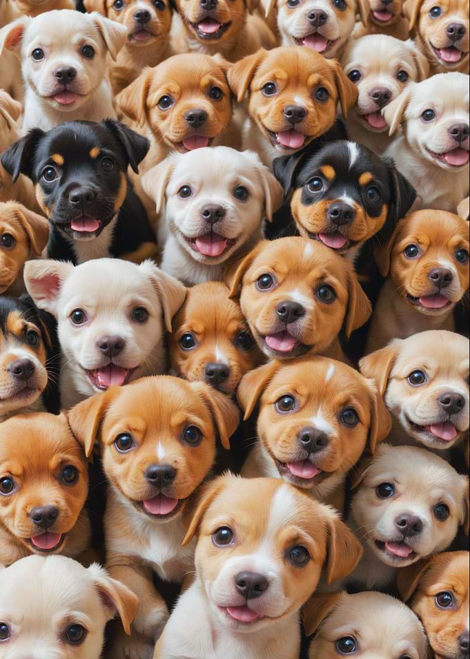 Cute Puppy Crowd