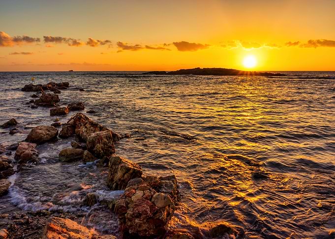 Beach ibiza sunset ocean