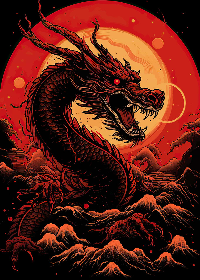 fierce Japanese dragon