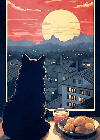 Aesthetic Cat in Window