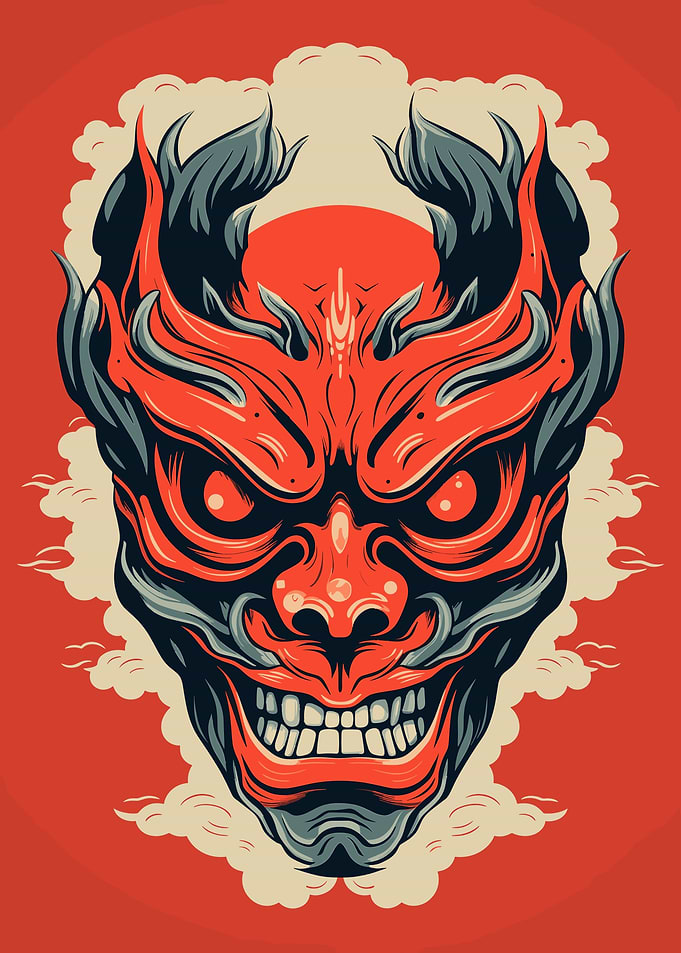Yokai Oni Japanese Mask