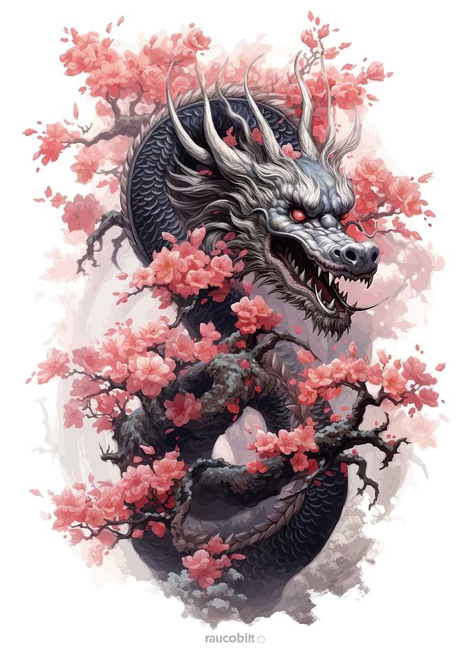 blossom Japanese dragon