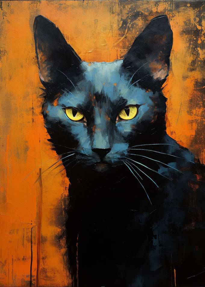 Black Cat Painting