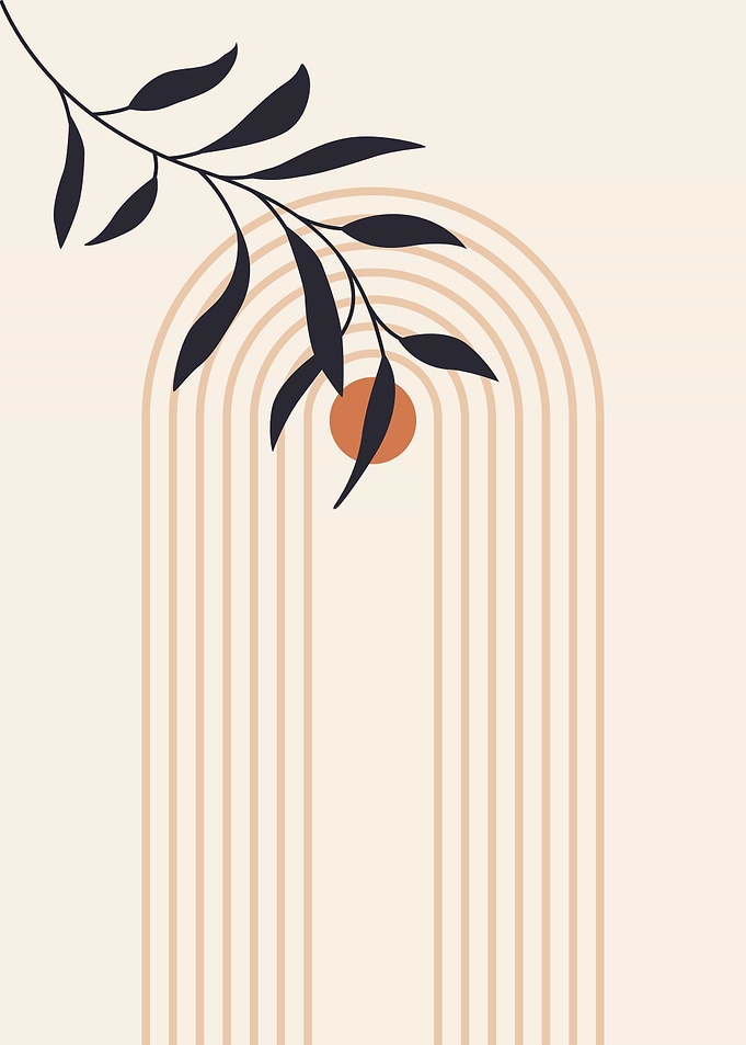 Minimal Abstract Arch Leaf