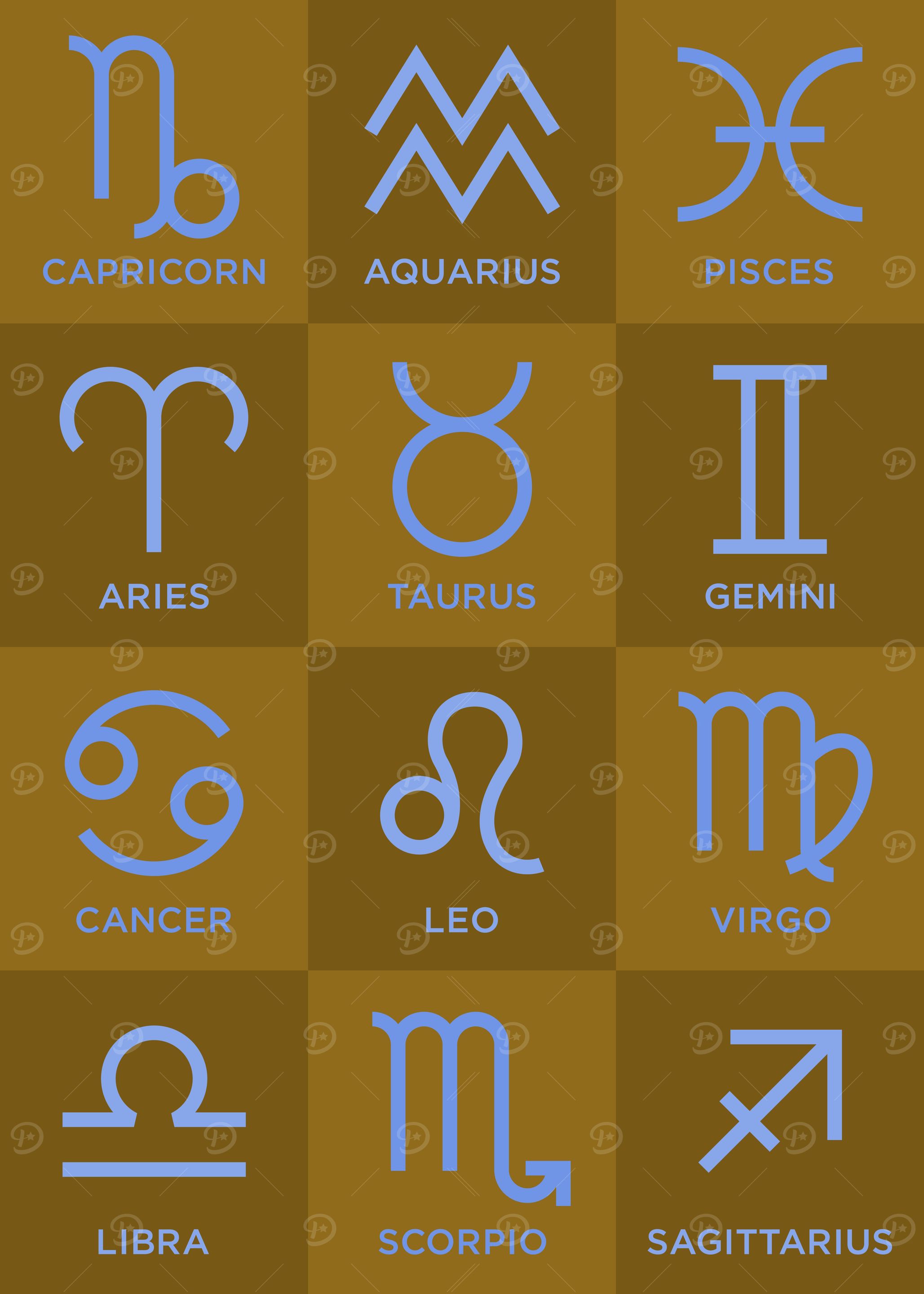 Zodiac Signs Abstract Pop