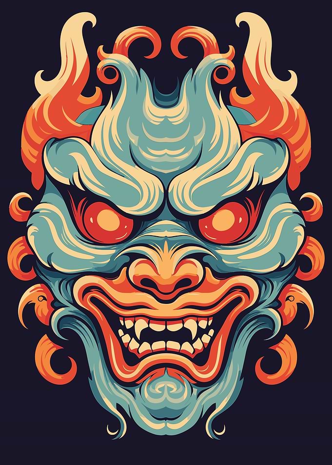 Yokai Oni Japanese Mask