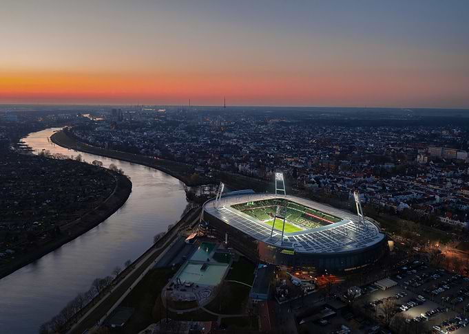 Aerial bremen bei nacht
