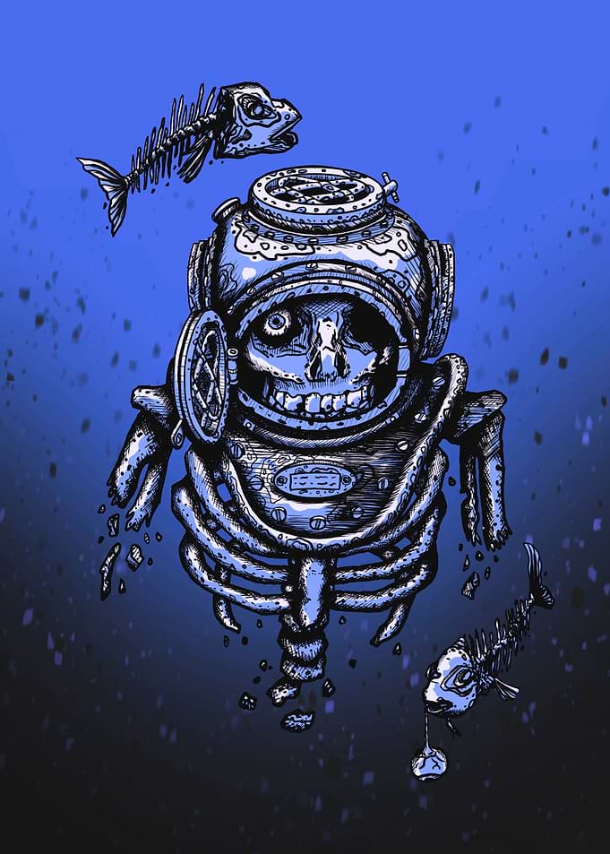 blue dead diver