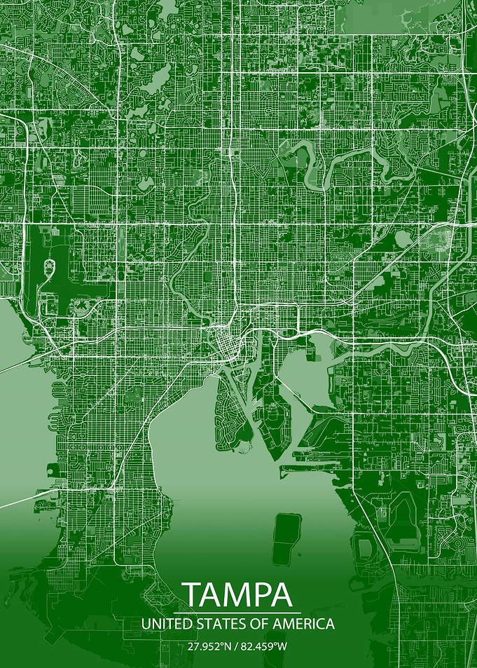 Tampa Florida US Green Map
