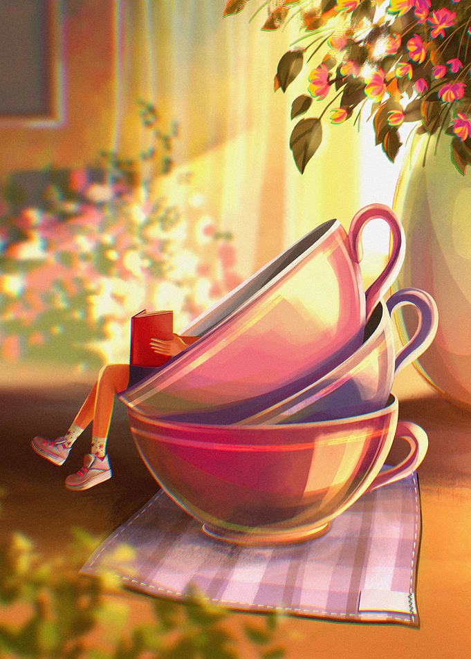 Reading in a cup