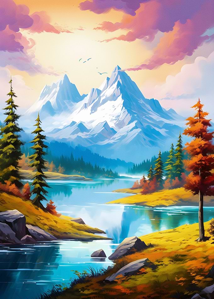 Surreal Nature Sunse Mount