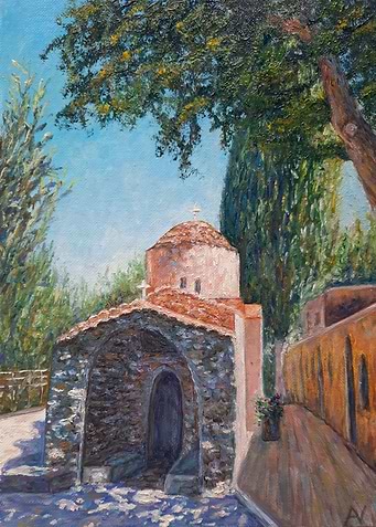 Church in Rhodes mountains