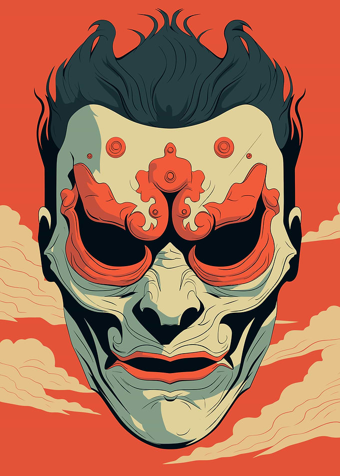 Yokai Oni Japanese Mask