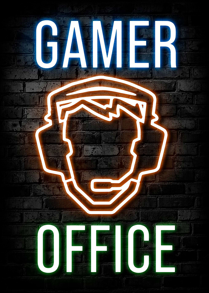 Gamer Office Neon Poster
