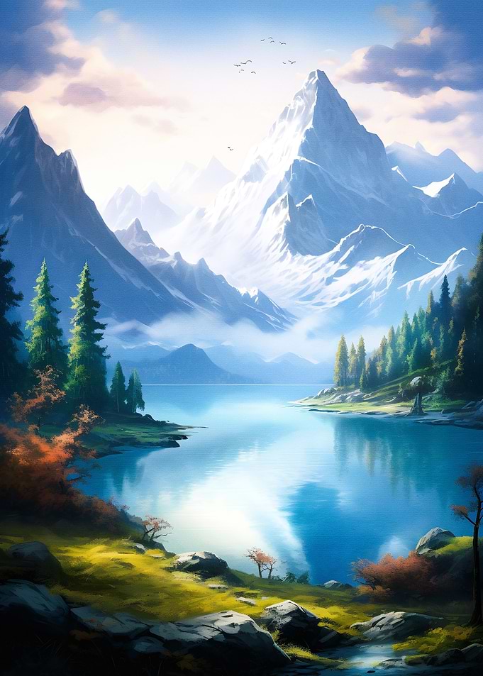 Surreal Nature Snow Mount