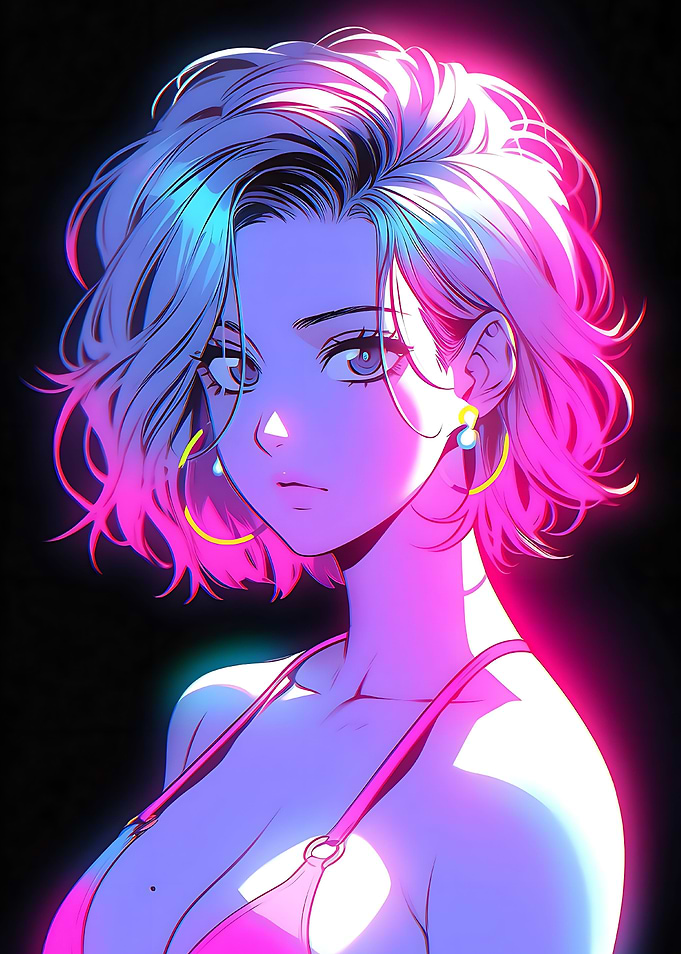 retro beautiful anime girl