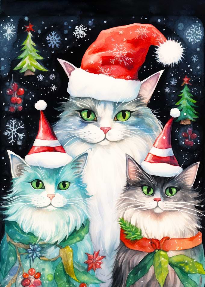 Christmas Santa Cat