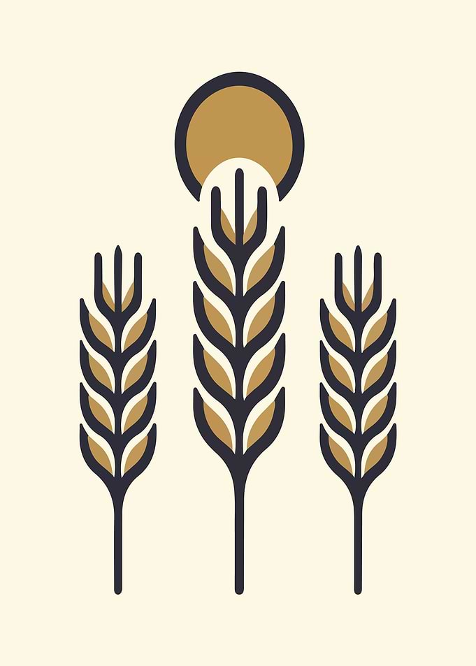 Trio of Golden Wheat Stalk