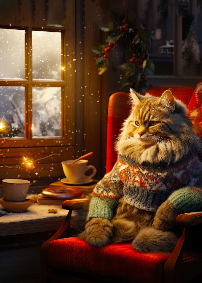 Christmas Santa Cat