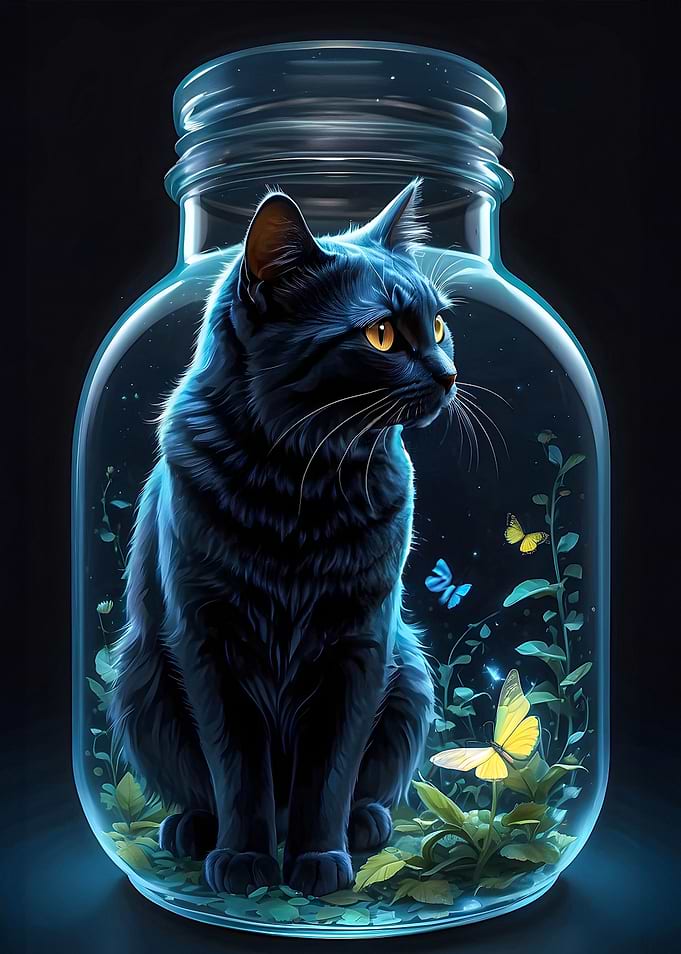 Cat with butterfly