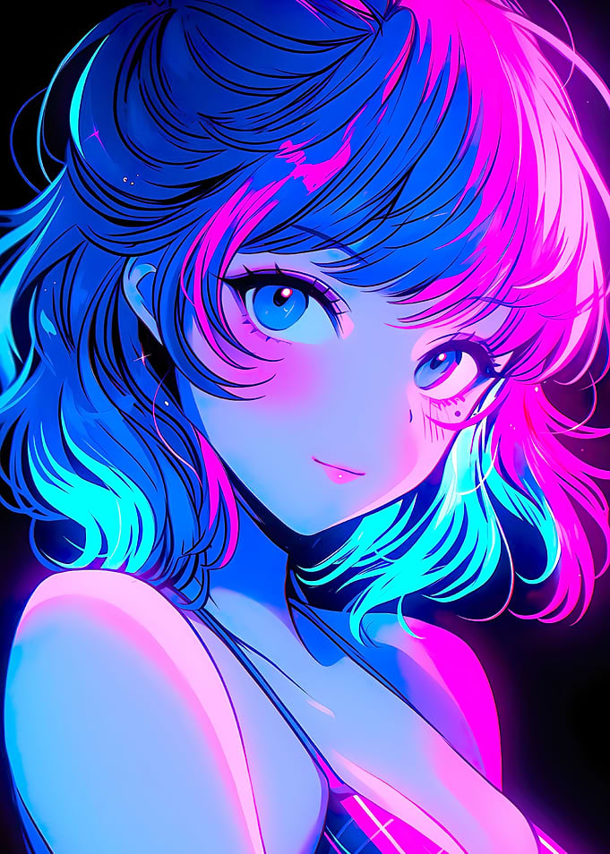 retro beautiful anime girl