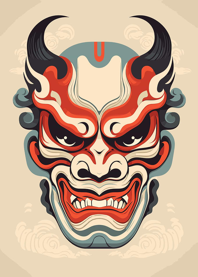 Yokai Oni Japanese Mask