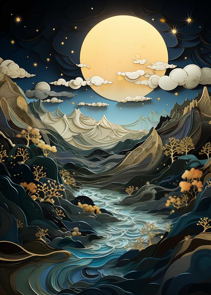 Abstract Mountain Sunset