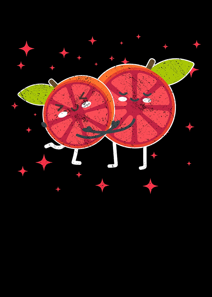 Cute Pomelo Couple Hugging