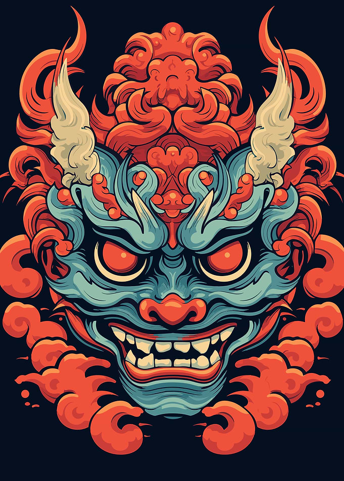 Yokai Oni Japanese Mask