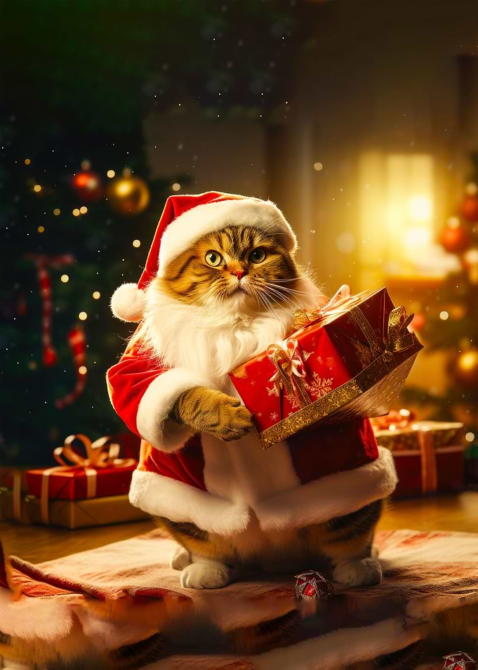 Christmas Santa Cat