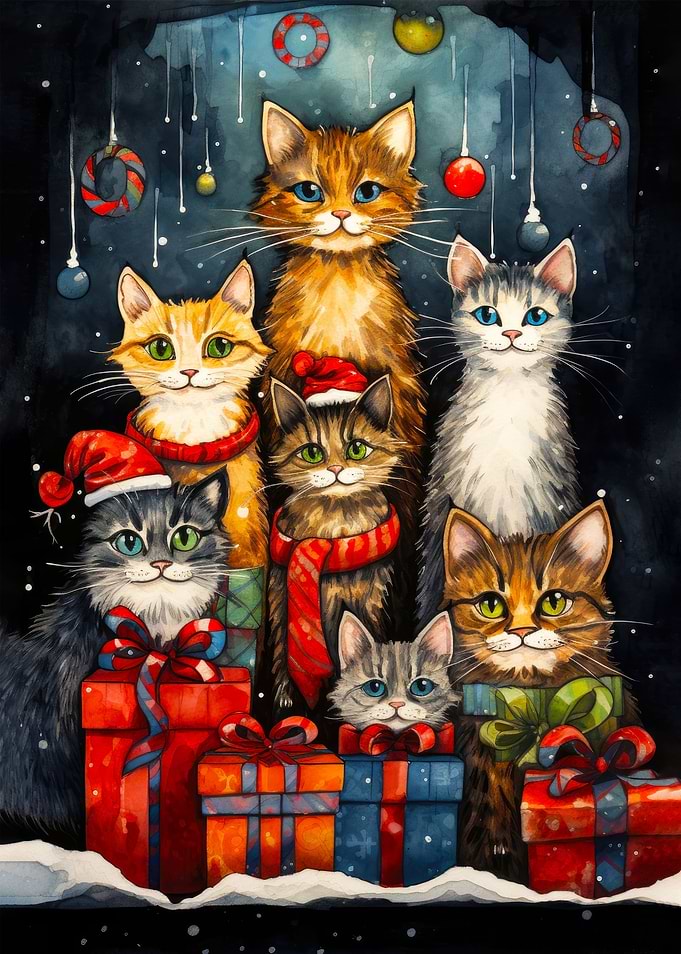 Christmas Santa Cat