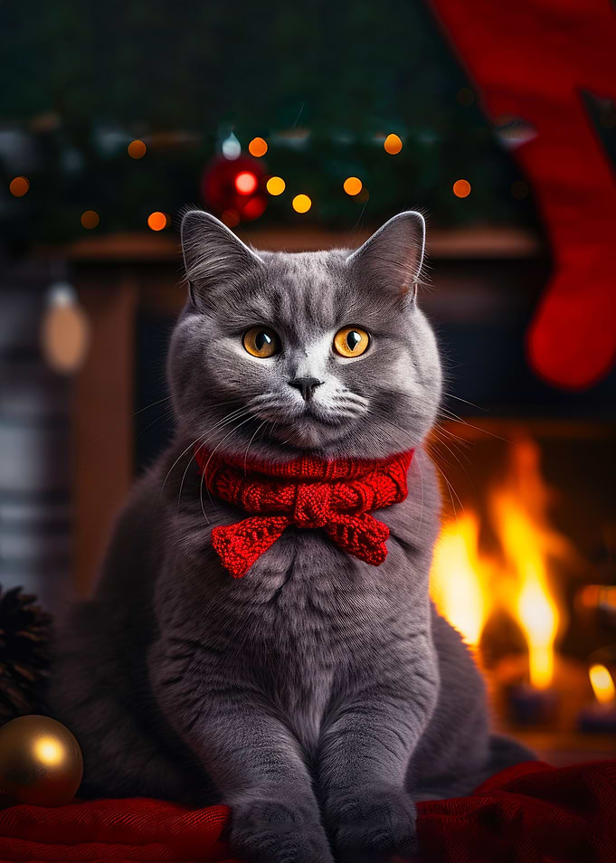 Christmas Santa Cat
