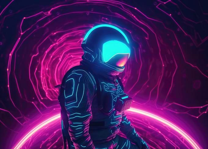 Planet with astronaut